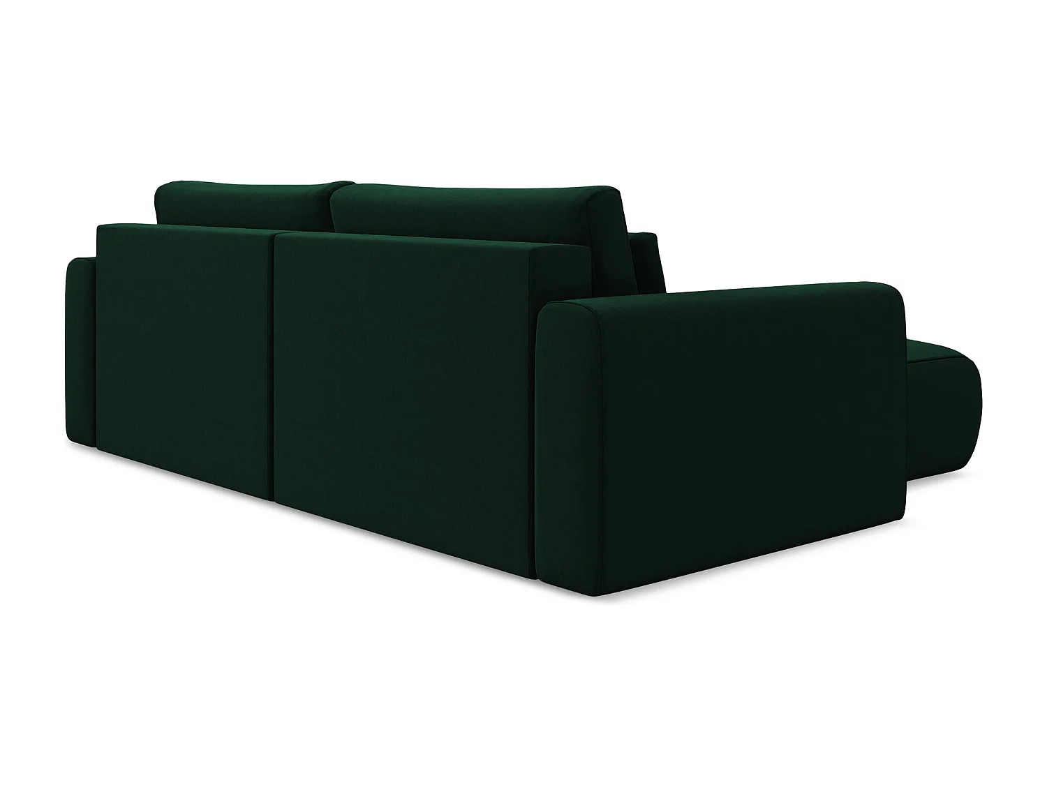 Canapé d’angle 2,5 places gauche convertible en velours - bouteille verte - KAPUA