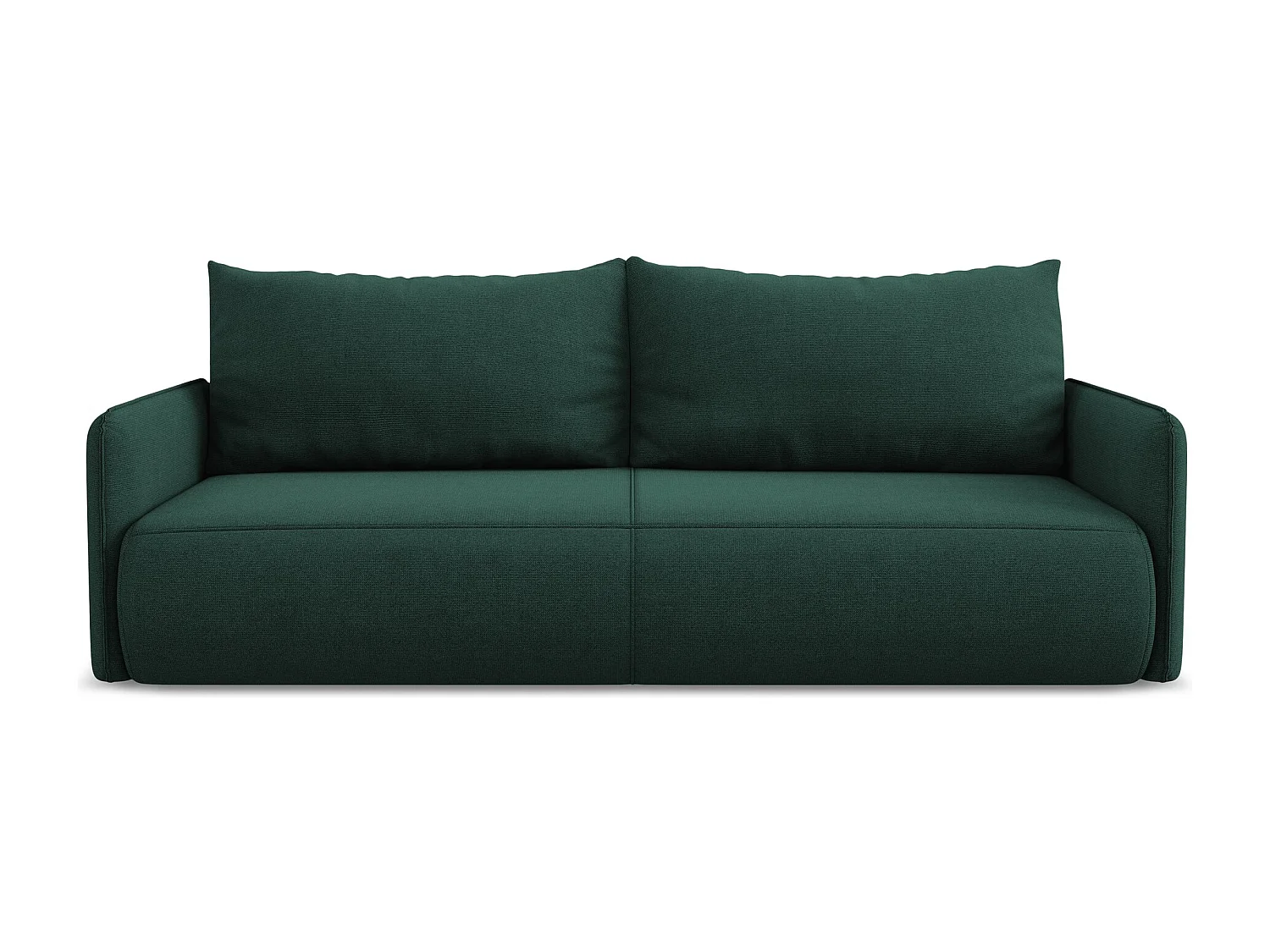 Canapé 3 places convertible en tissu texturé - bouteille verte - NANEA