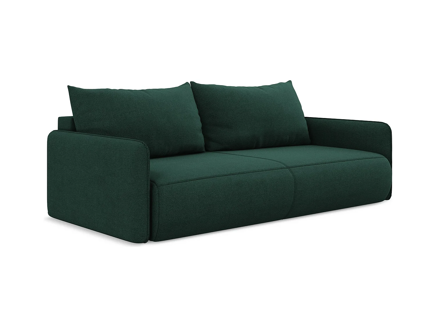3-Sitzer Sofa mit Schlaffunktion - - Strukturstoff - Flaschengrün - NANEA