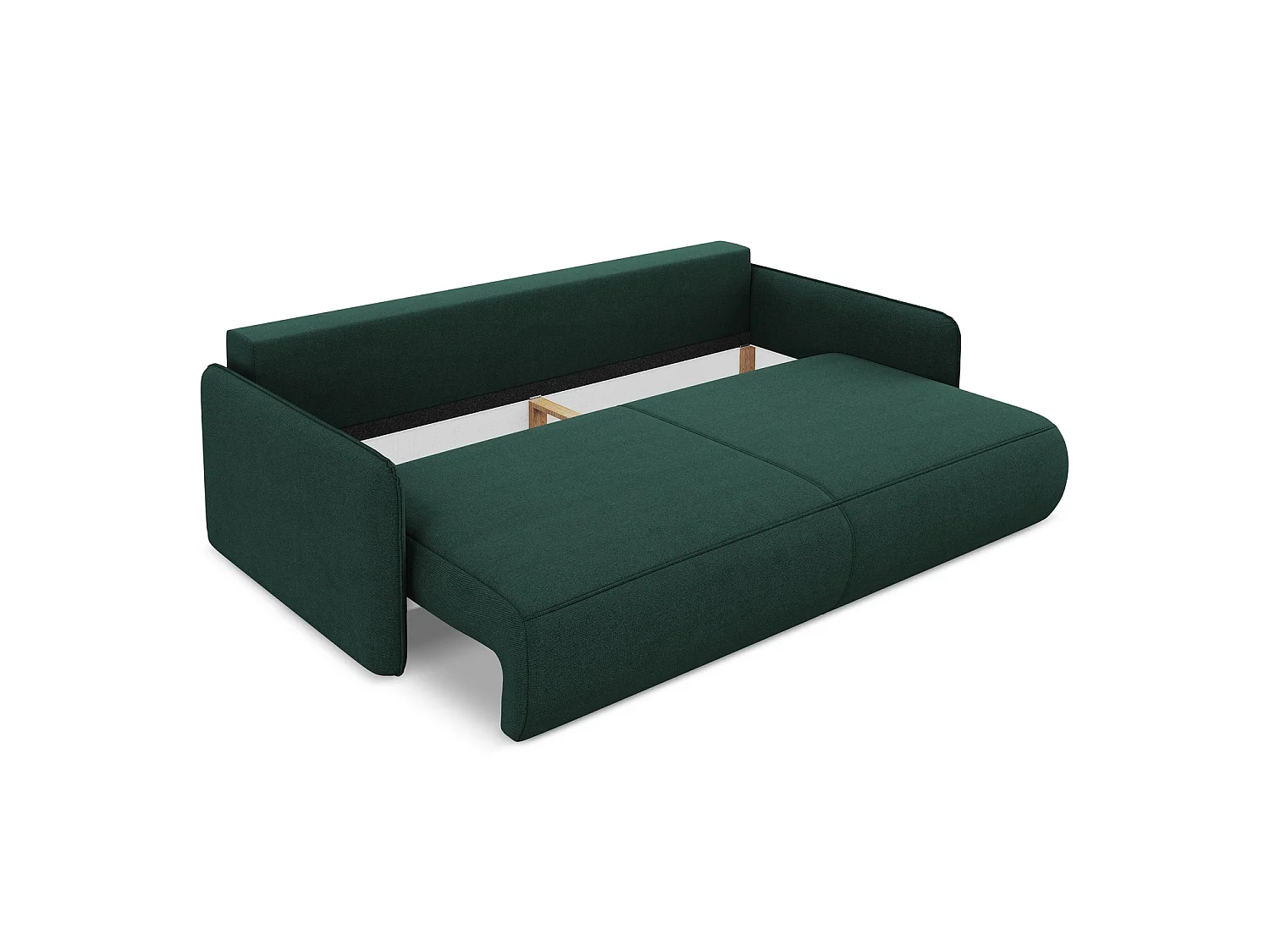 Canapé 3 places convertible en tissu texturé - bouteille verte - PALERMO