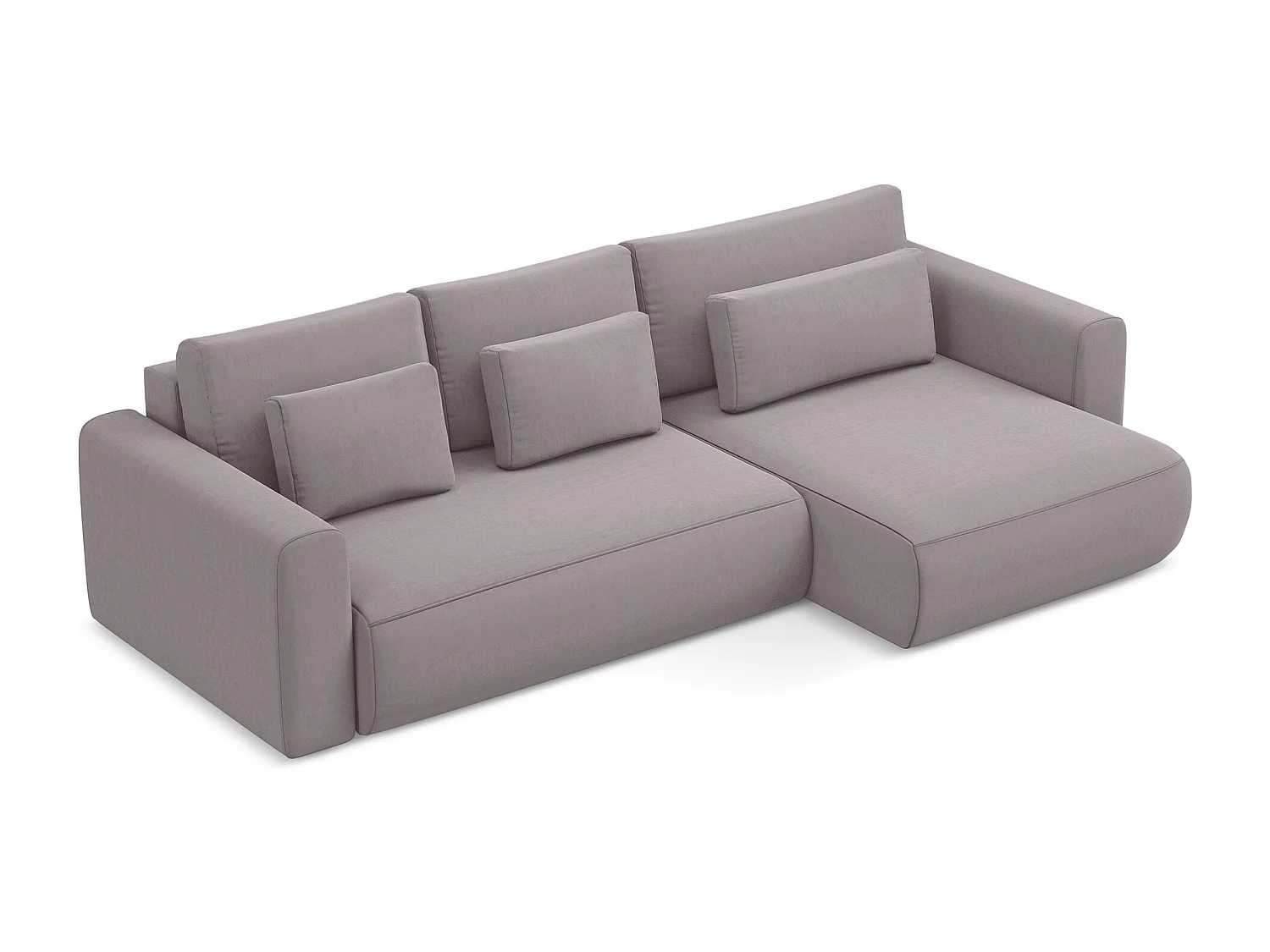 Ecksofa mit Schlaffunktion - Ecke Rechts - Samt - Lavendel - KAPUA