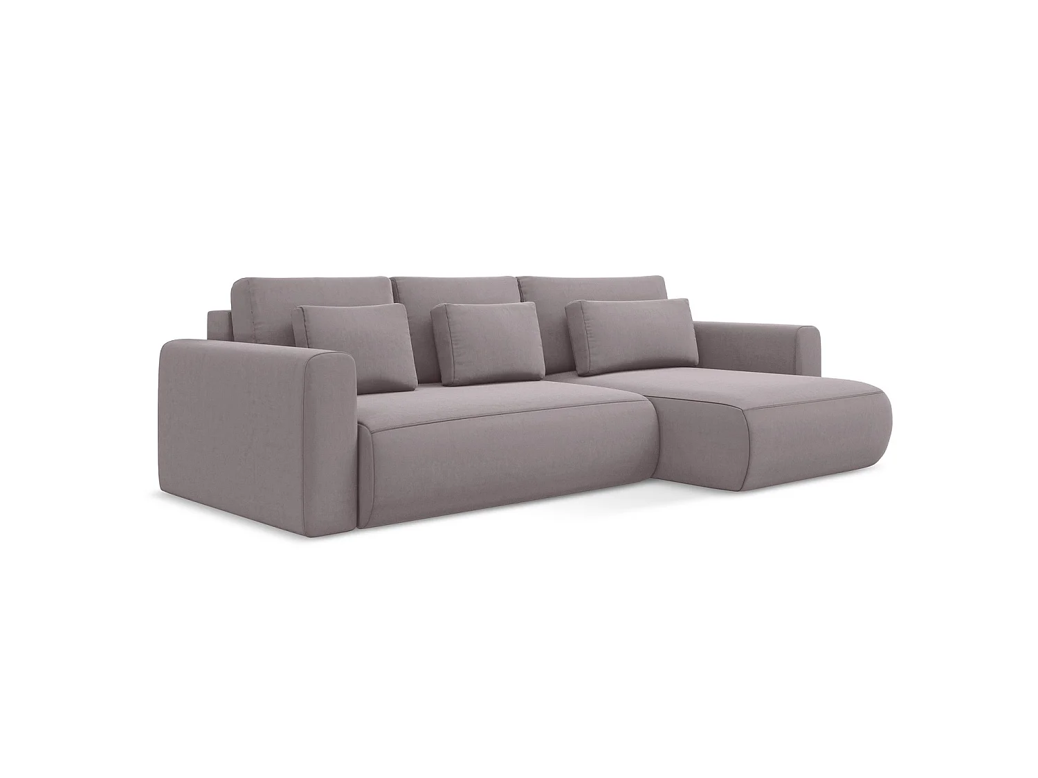 Canapé d'angle droit convertible en velours - lavande - PERUGIA