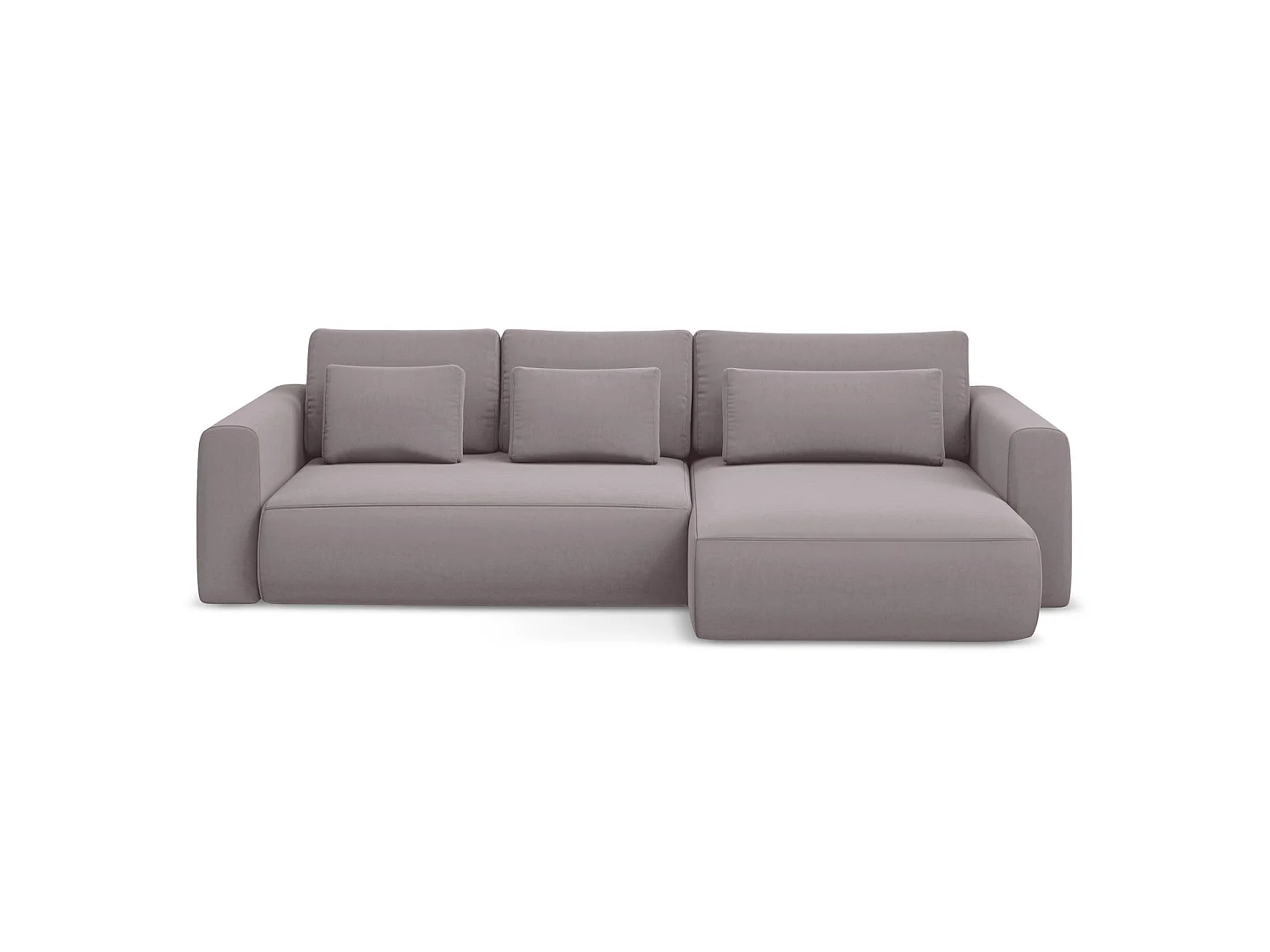 Canapé d'angle droit convertible en velours - lavande - PERUGIA