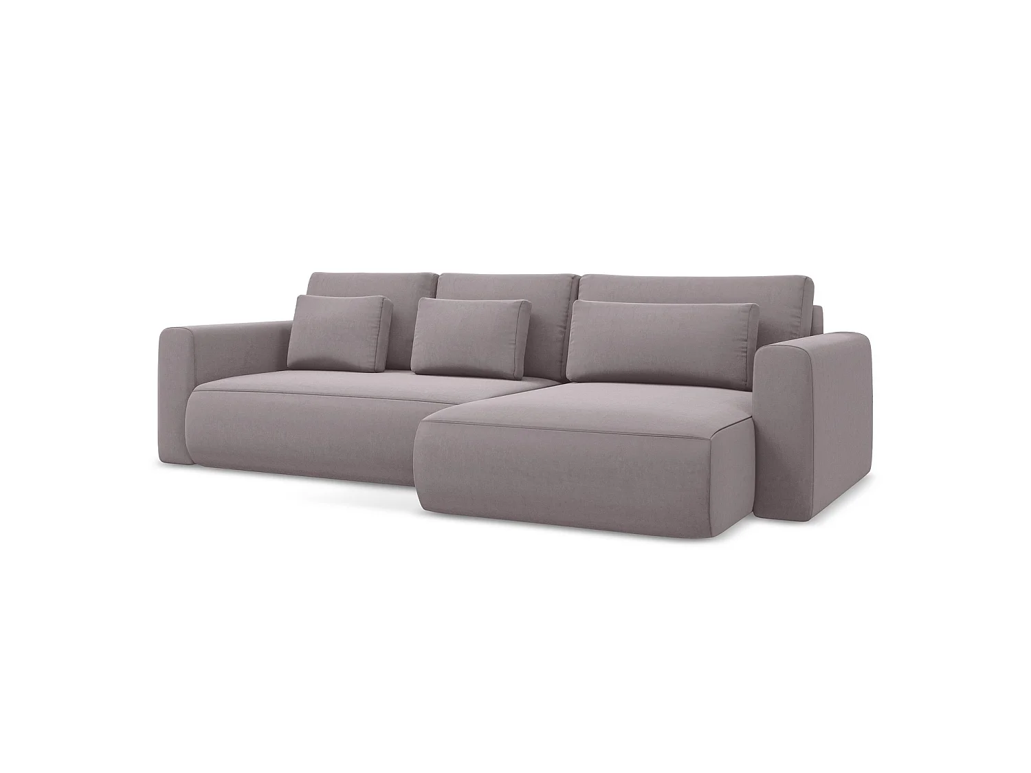 Canapé d'angle droit convertible en velours - lavande - PERUGIA
