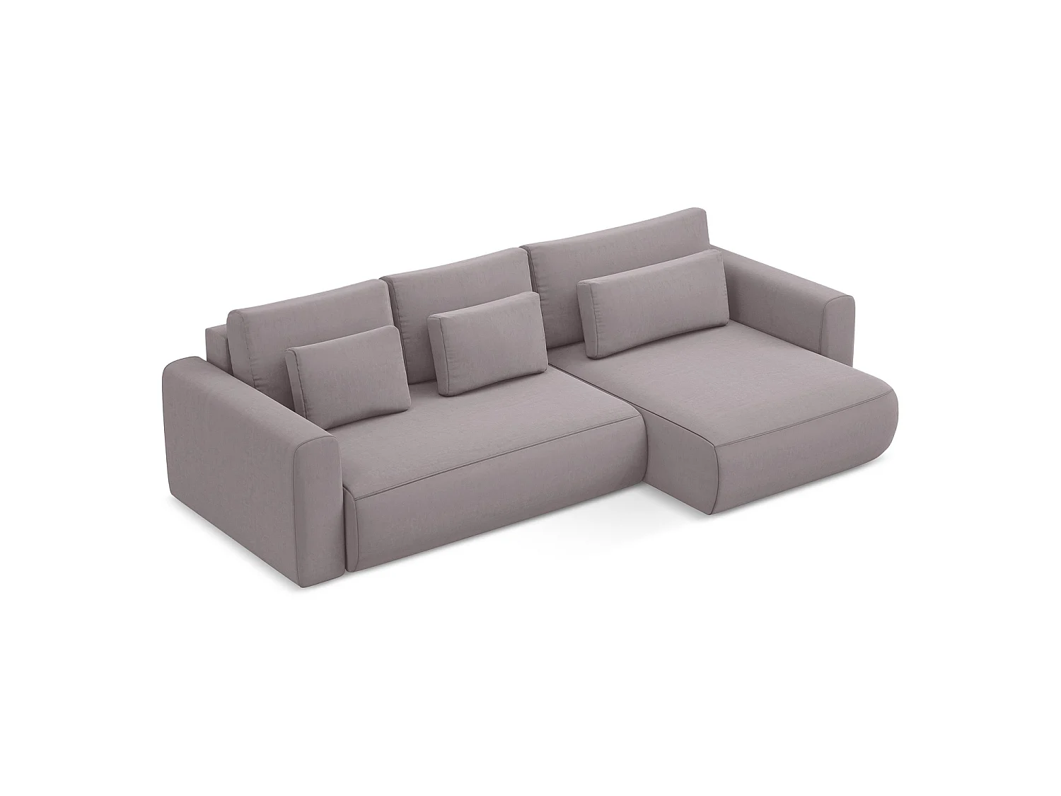 Canapé d'angle droit convertible en velours - lavande - PERUGIA