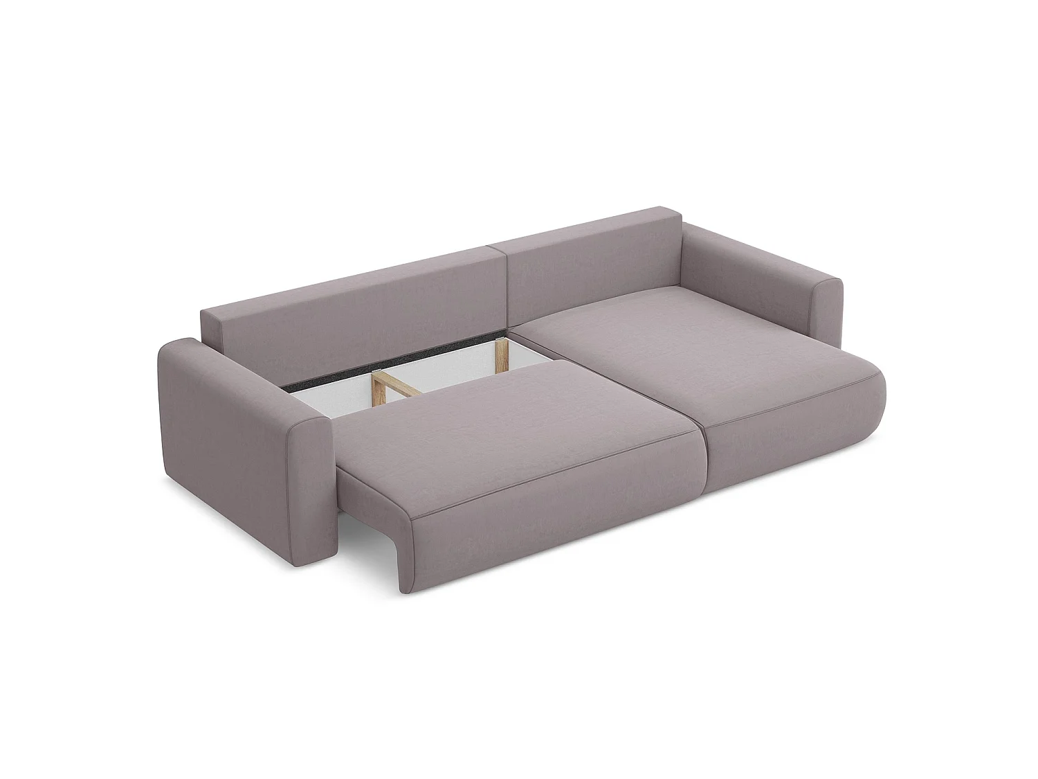 Canapé d'angle droit convertible en velours - lavande - PERUGIA