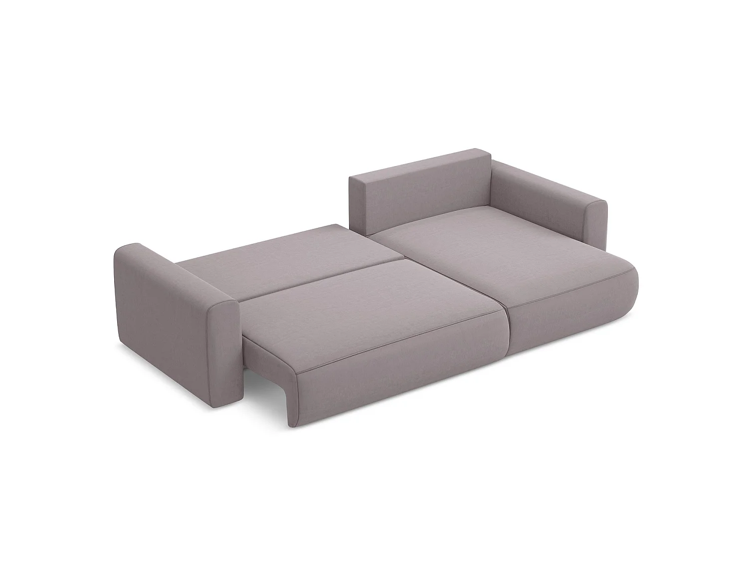 Canapé d'angle droit convertible en velours - lavande - PERUGIA