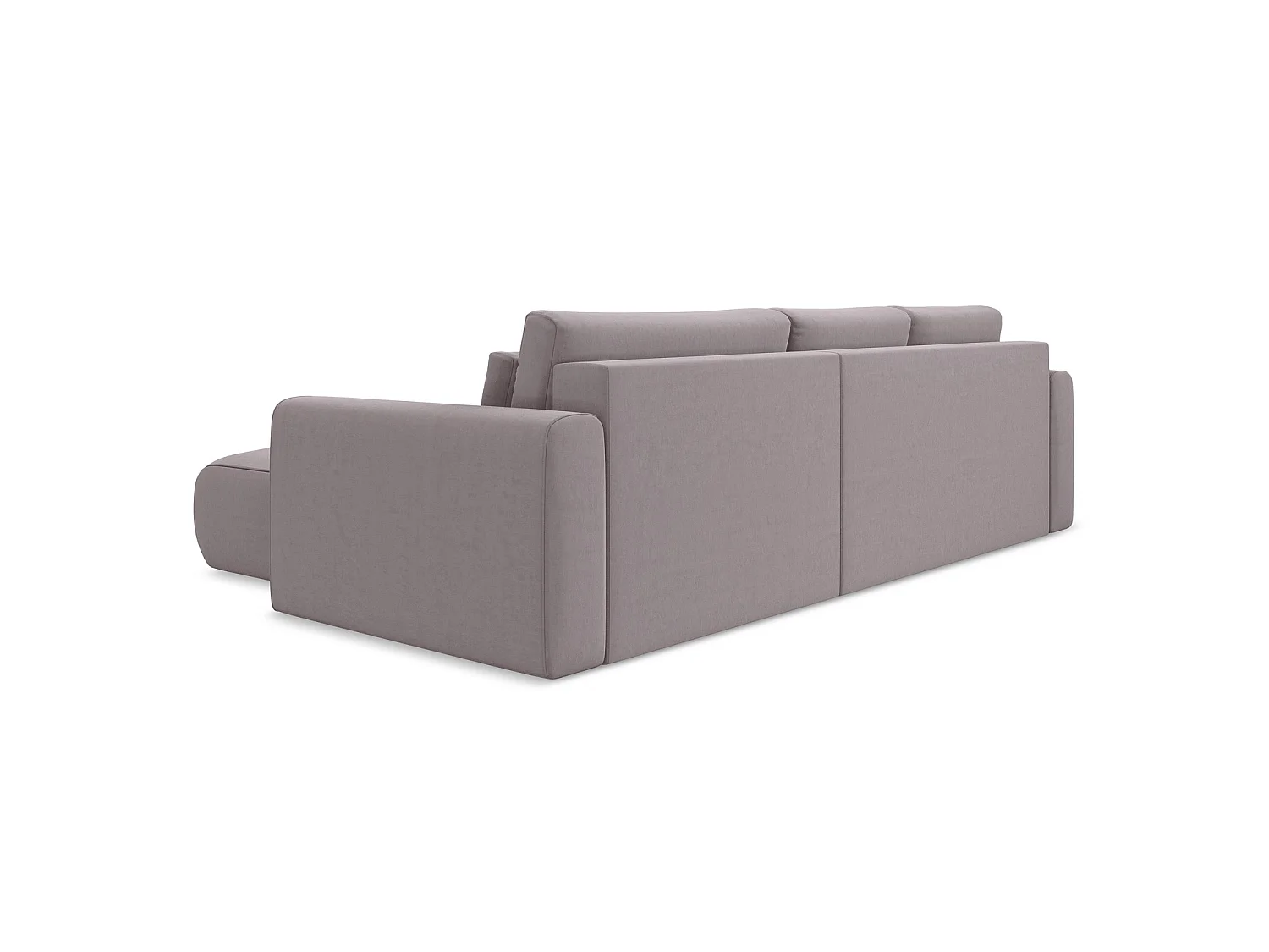 Canapé d'angle droit convertible en velours - lavande - PERUGIA