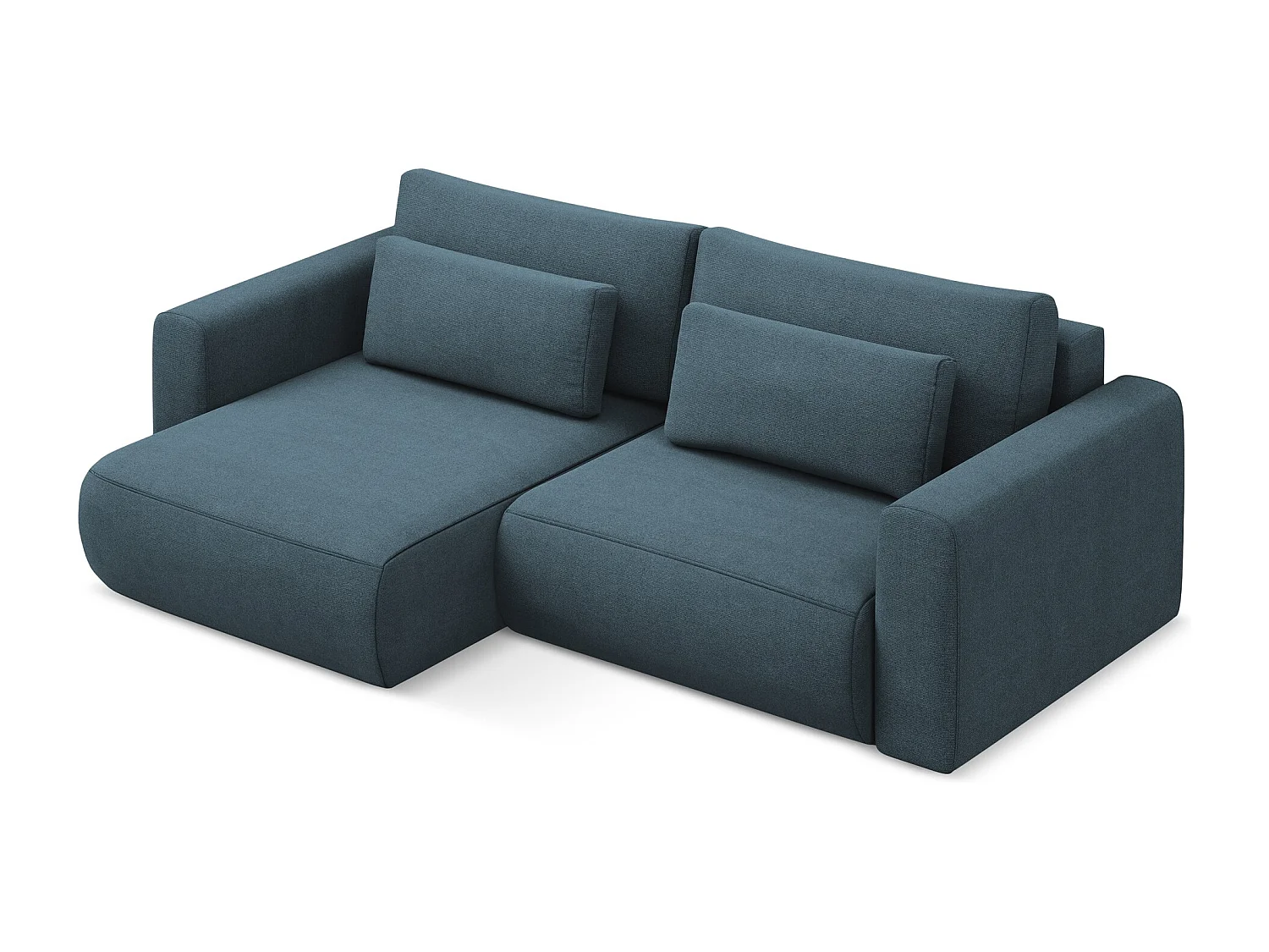 Narożnik lewostronny z funkcją spania - z tkaniny strukturalnej - jeans - KAPUA