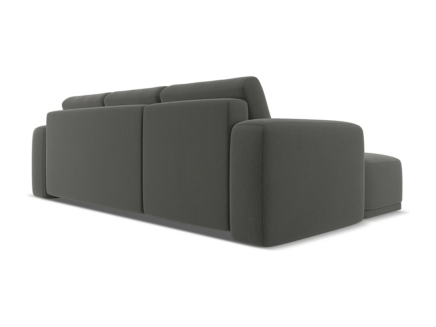 Canapé d'angle gauche convertible en velours - acier - KAILA