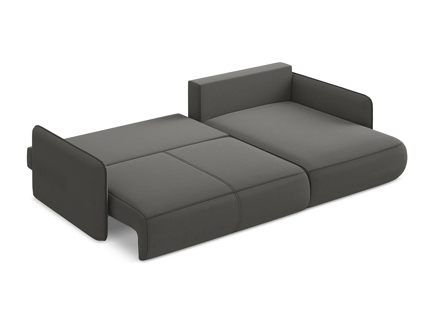 Hoekslaapbank rechts van staal velours - NANEA