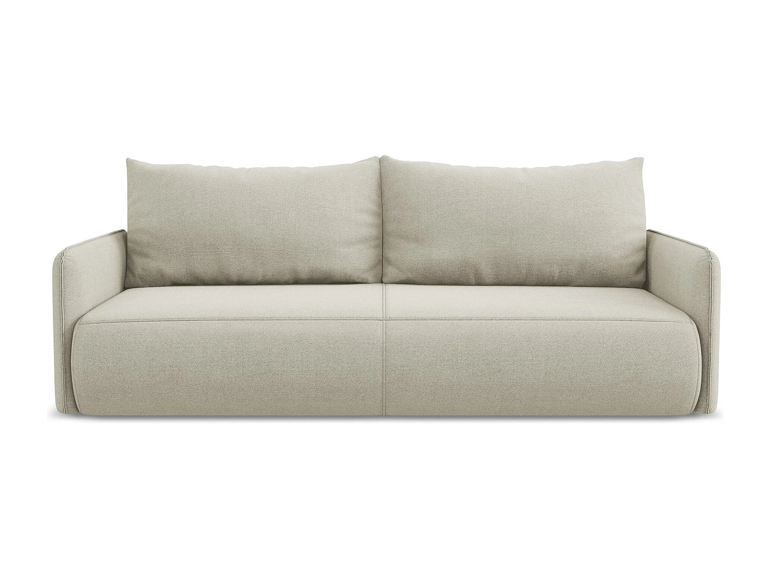 Canapé 3 places convertible en tissu texturé - beige clair - NANEA