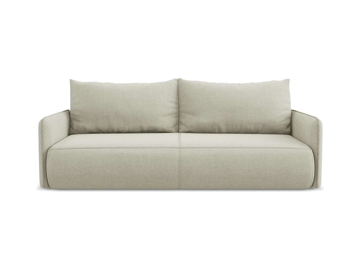 3-Sitzer Sofa mit Schlaffunktion - - Strukturstoff - Hell beige - NANEA
