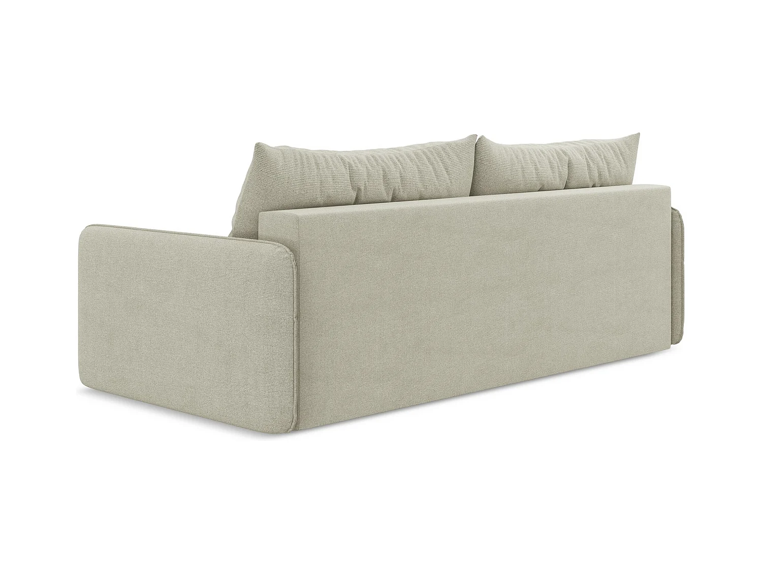 3-Sitzer Sofa mit Schlaffunktion - - Strukturstoff - Hell beige - NANEA