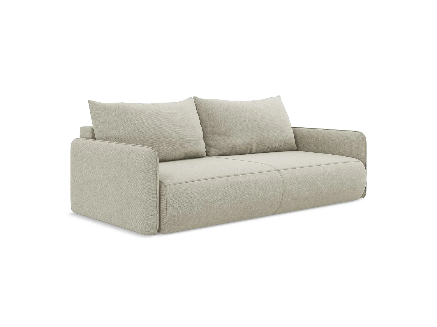 Canapé 3 places convertible en tissu texturé - beige clair - PALERMO