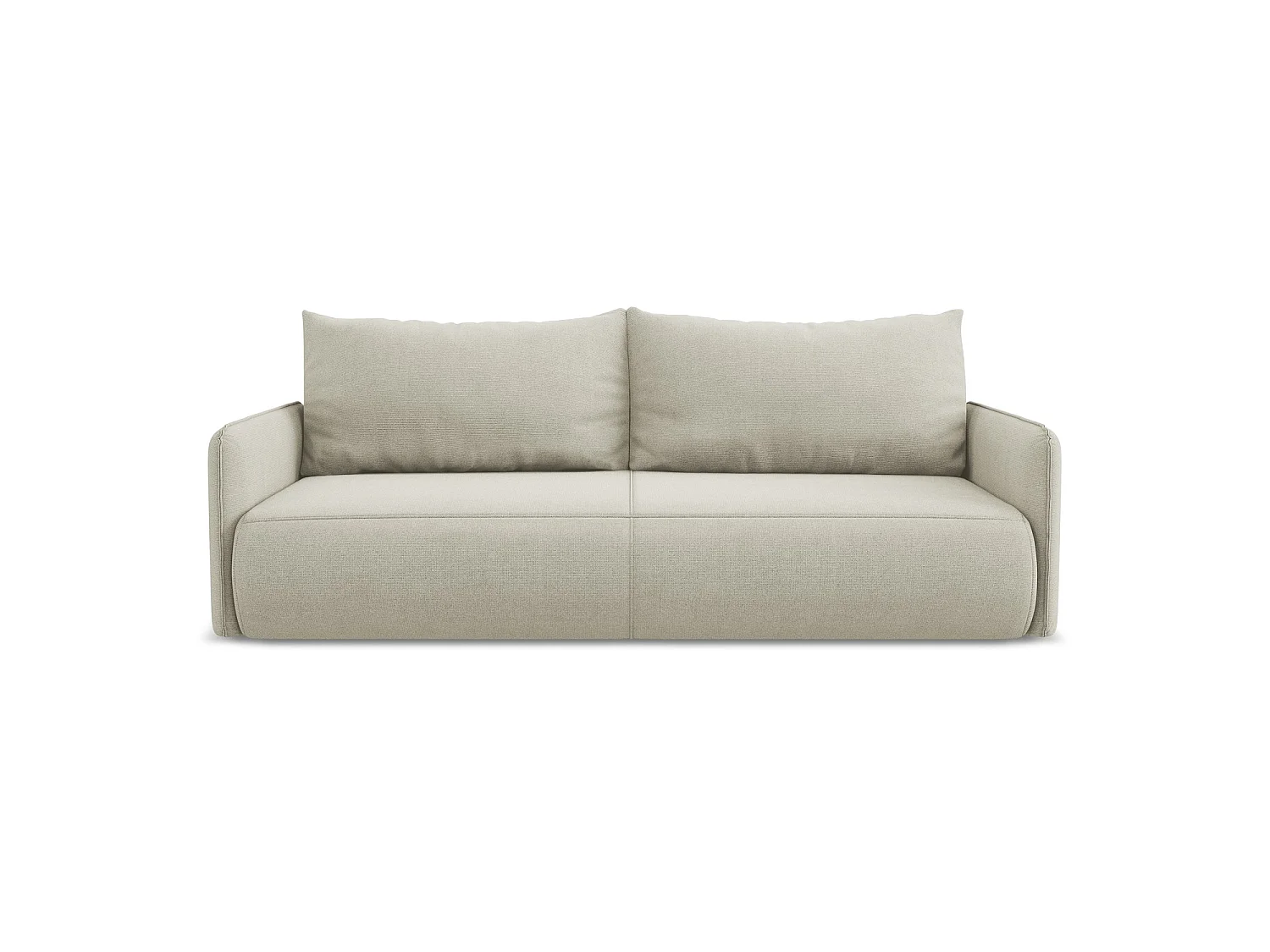 Canapé 3 places convertible en tissu texturé - beige clair - PALERMO