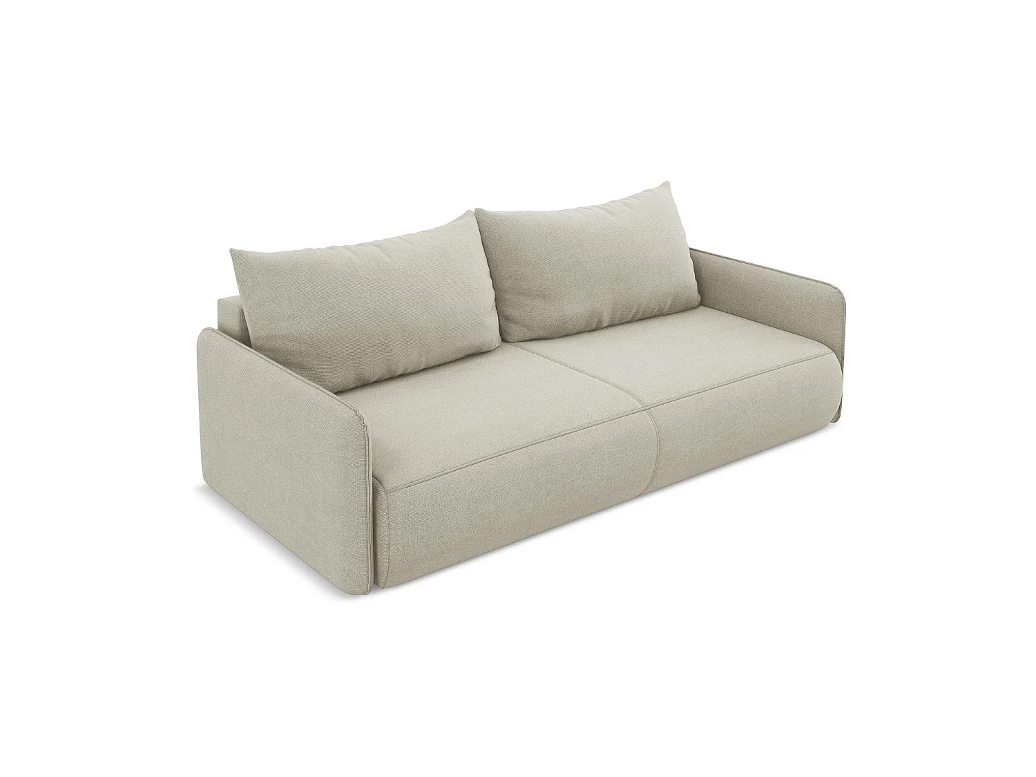 Canapé 3 places convertible en tissu texturé - beige clair - PALERMO