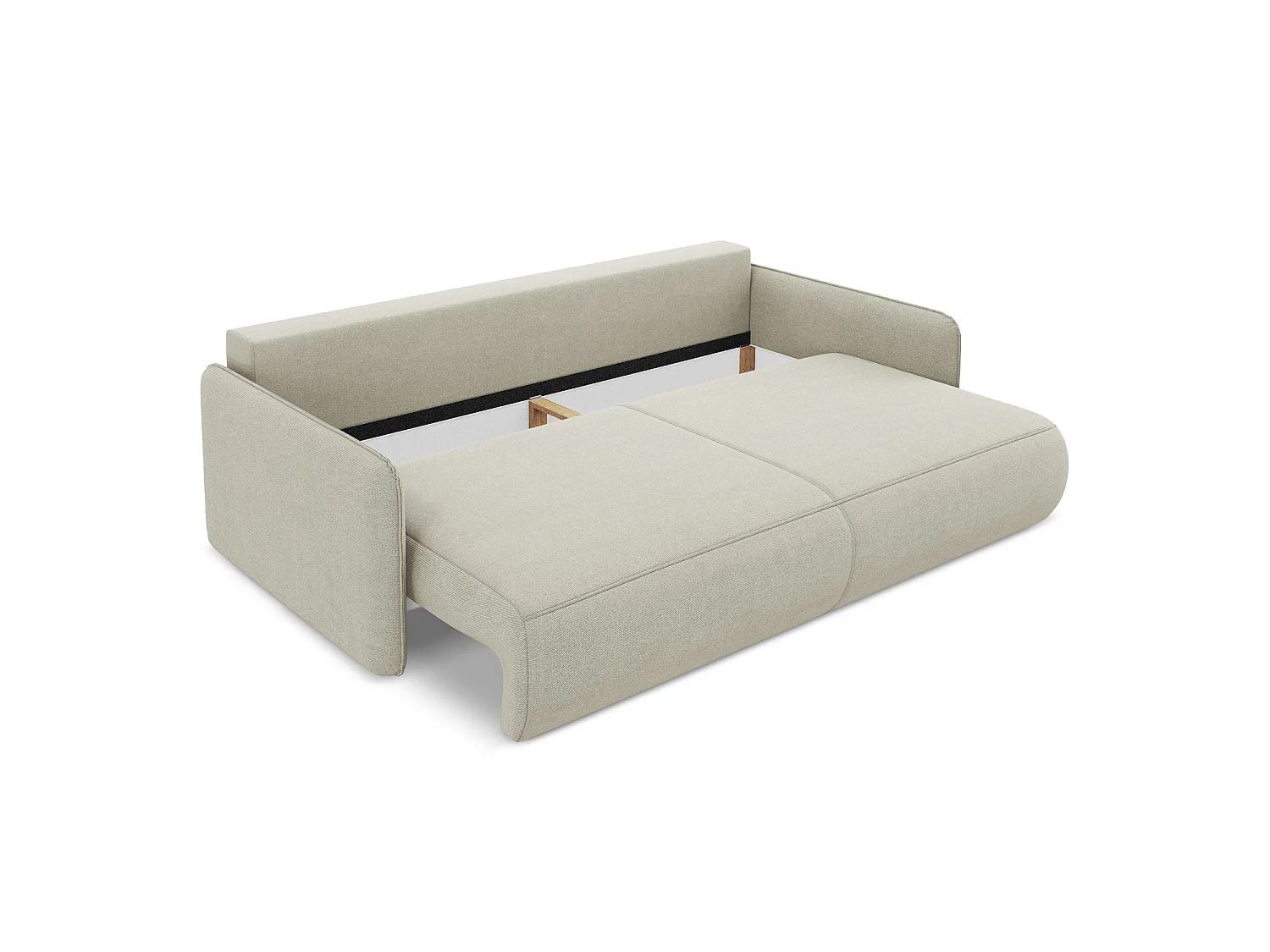 Canapé 3 places convertible en tissu texturé - beige clair - PALERMO