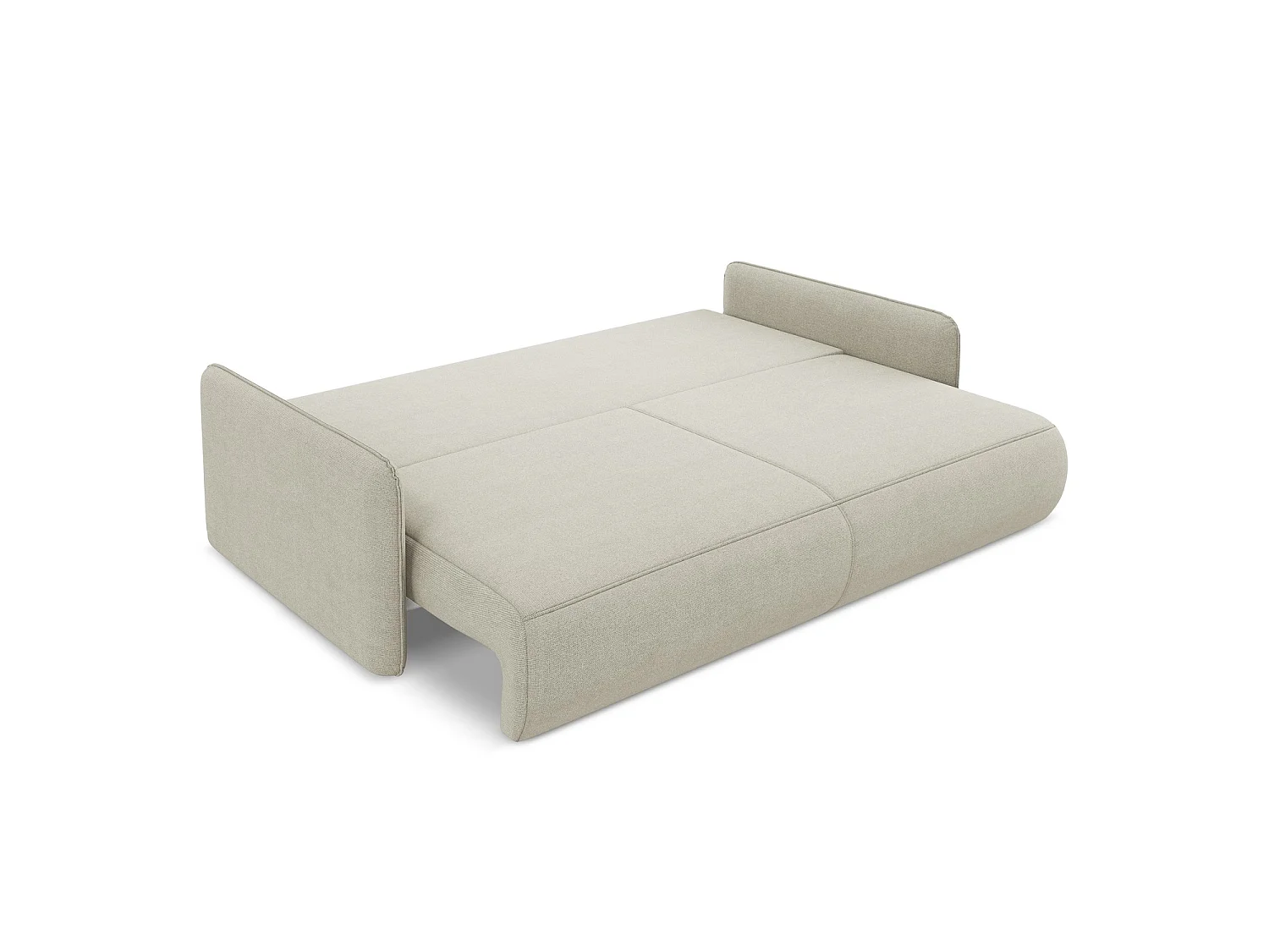 Canapé 3 places convertible en tissu texturé - beige clair - PALERMO