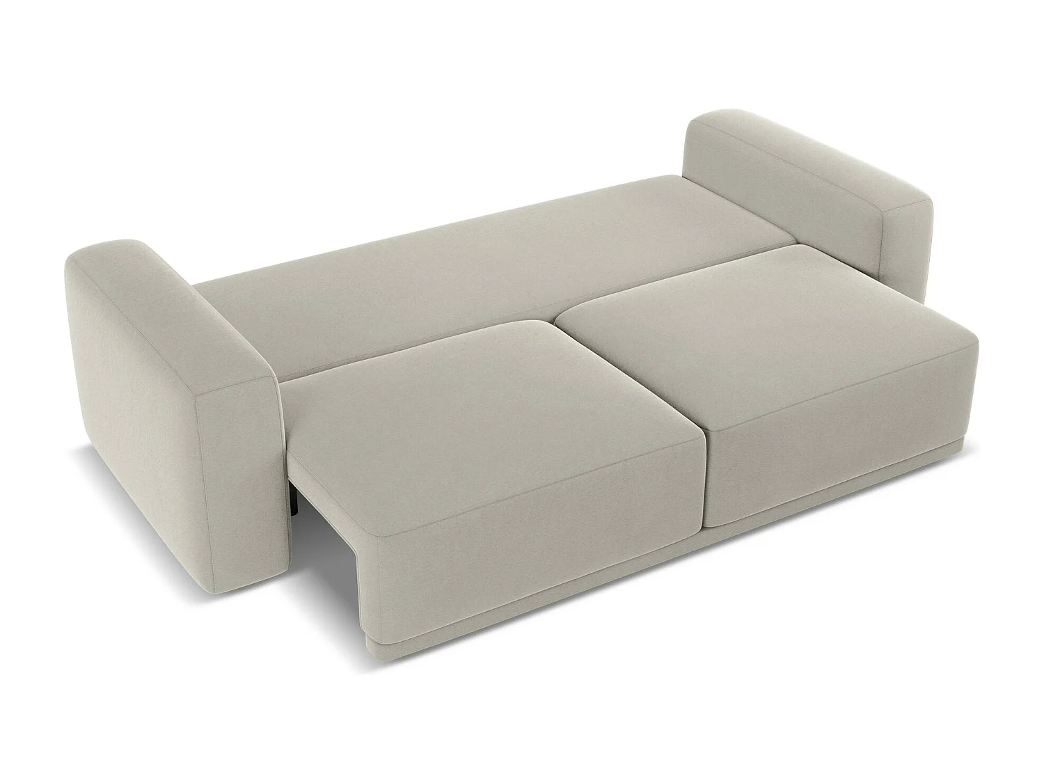 Driezits-slaapbank van parel velours - KAILA