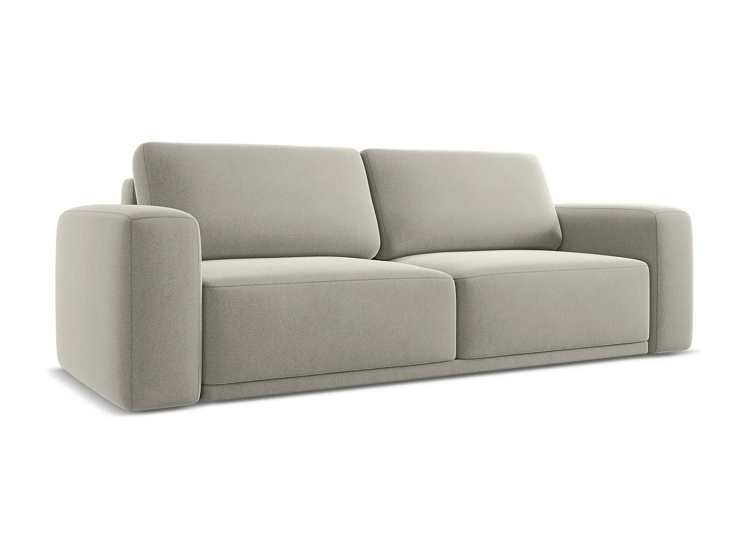 Canapé 3 places convertible en velours - perle - KAILA