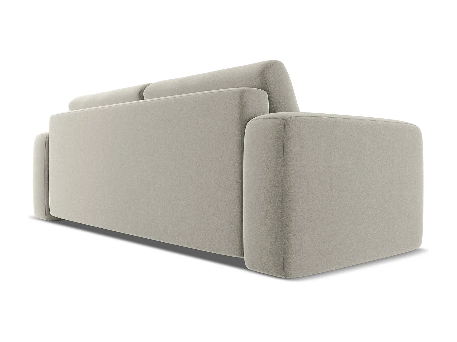 Canapé 3 places convertible en velours - perle - KAILA