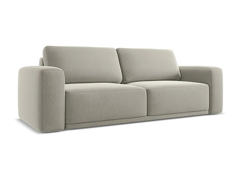 Canapé 3 places convertible en velours - perle - KAILA