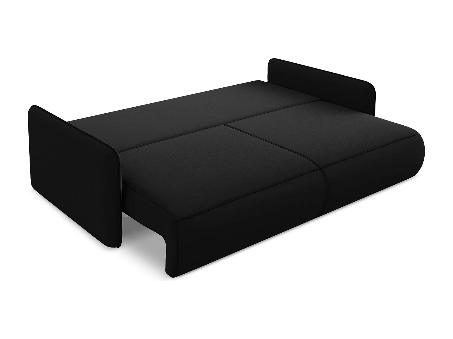 Canapé 3 places convertible en velours - noir - NANEA