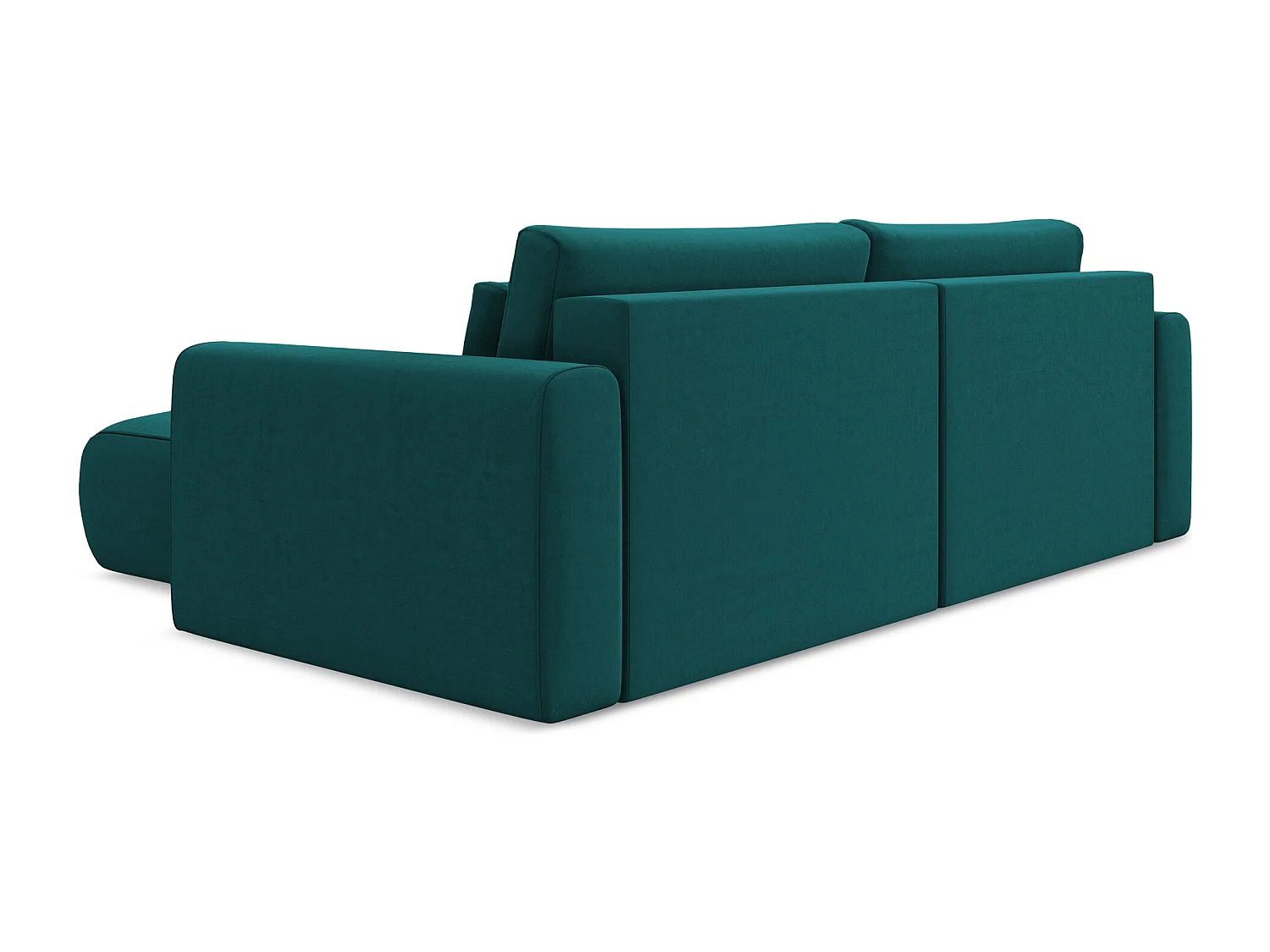 2-Sitzer Ecksofa mit Schlaffunktion - Ecke Rechts - Samt - Marine - KAPUA