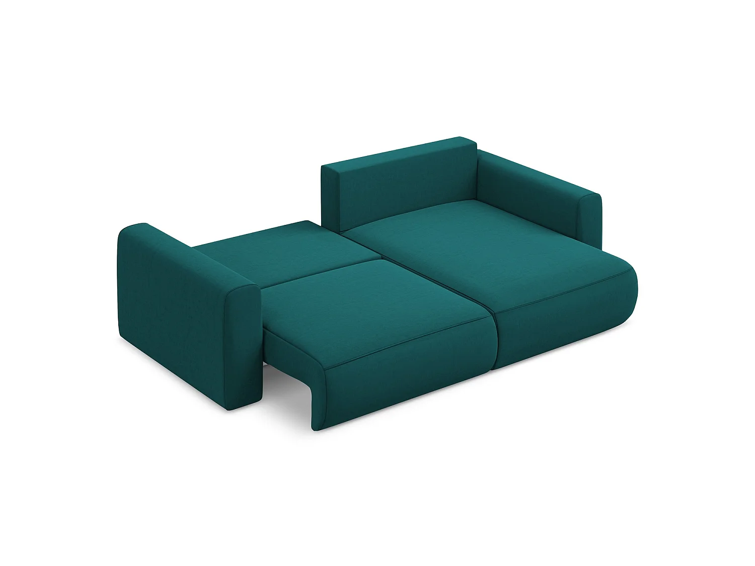2-Sitzer Ecksofa mit Schlaffunktion - Ecke Rechts - Samt - Marine - PERUGIA