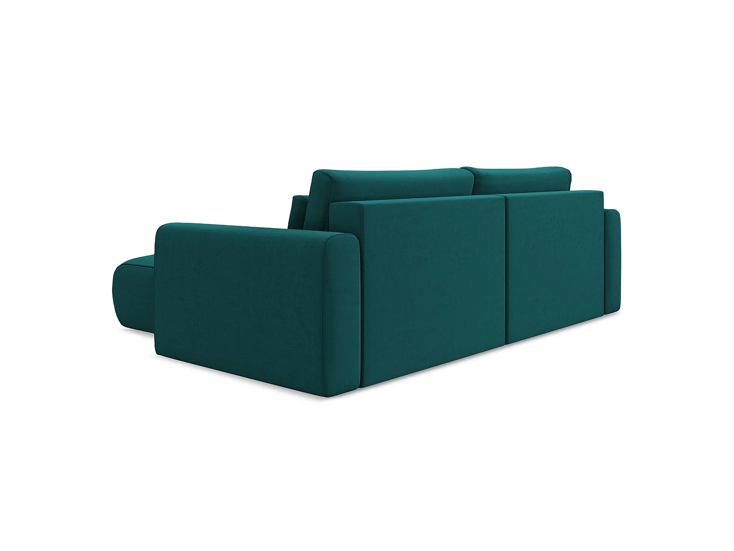2-Sitzer Ecksofa mit Schlaffunktion - Ecke Rechts - Samt - Marine - PERUGIA