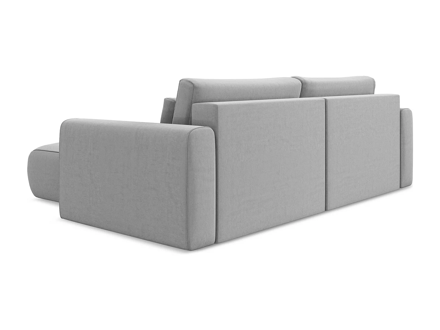 2-Sitzer Ecksofa mit Schlaffunktion - Ecke Rechts - Samt - Grau - KAPUA