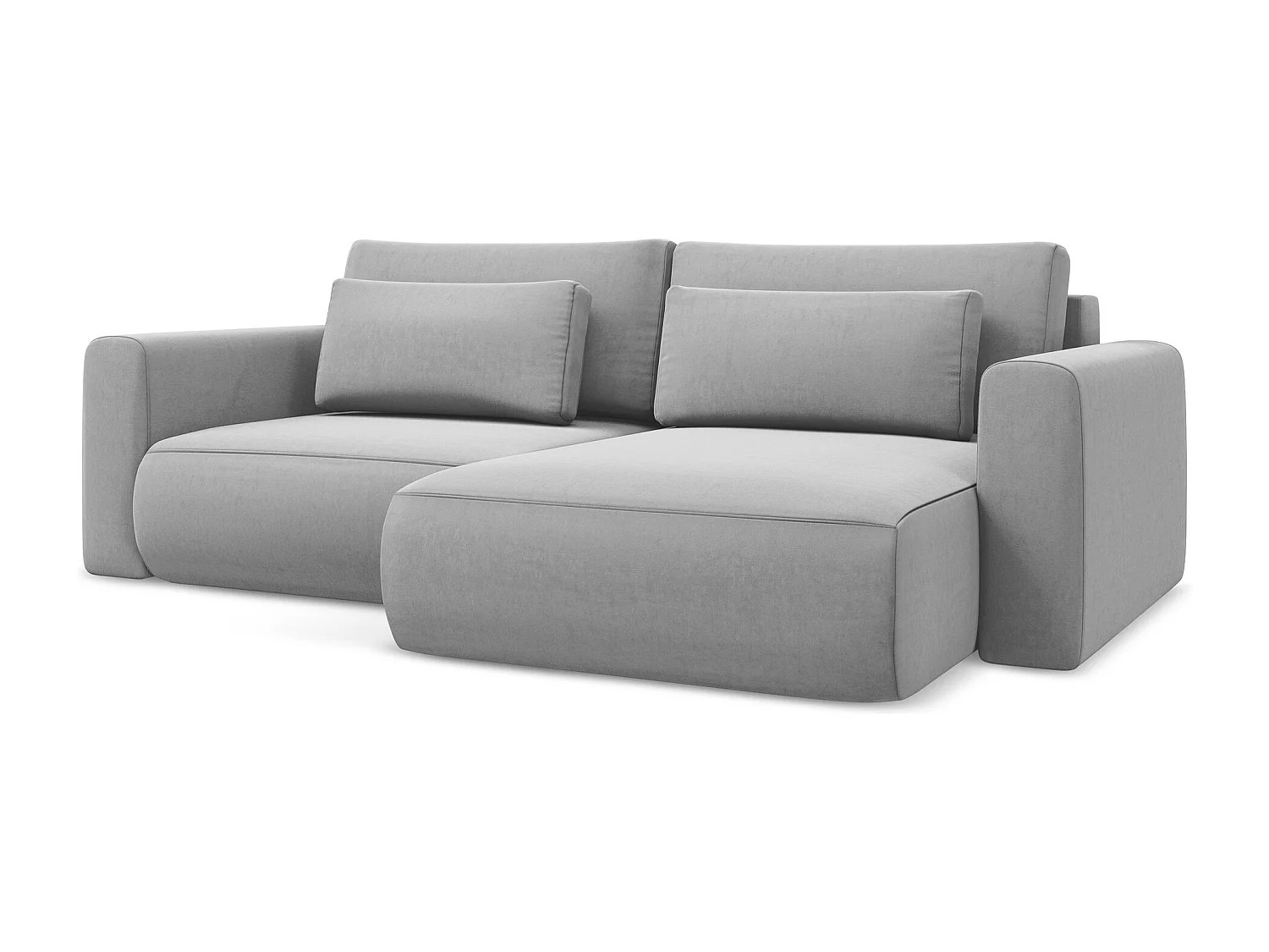 Hoekslaapbank rechts van grijs velours - KAPUA