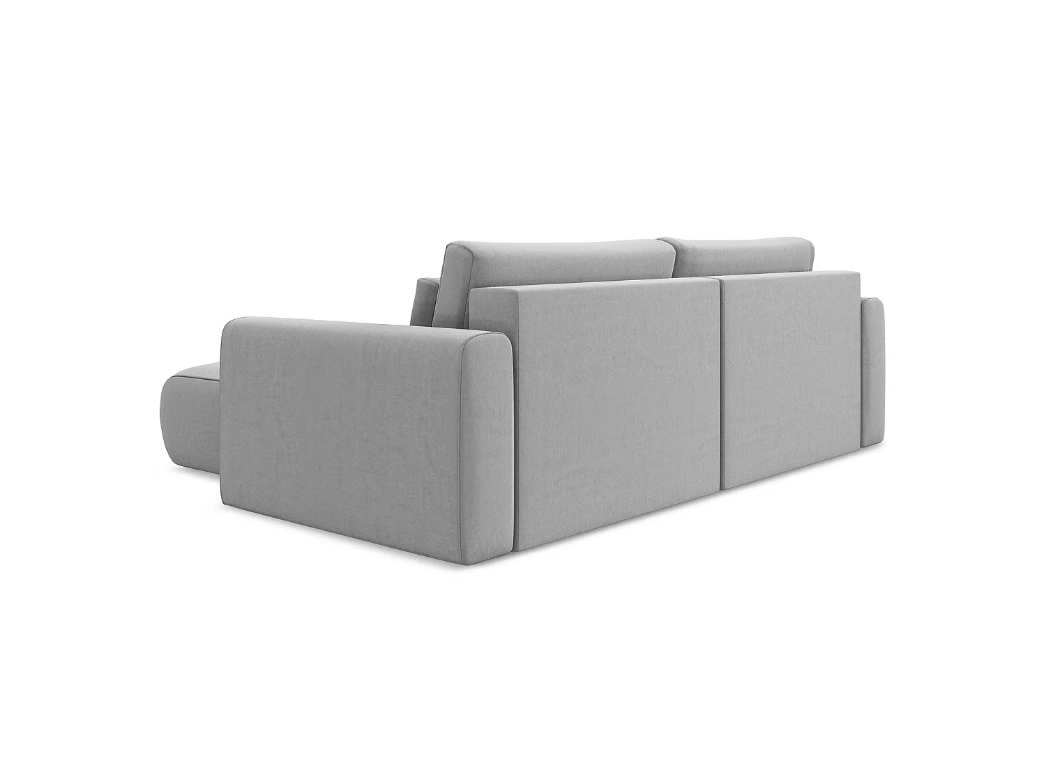 Canapé d’angle 2,5 places droit convertible en velours - gris - PERUGIA
