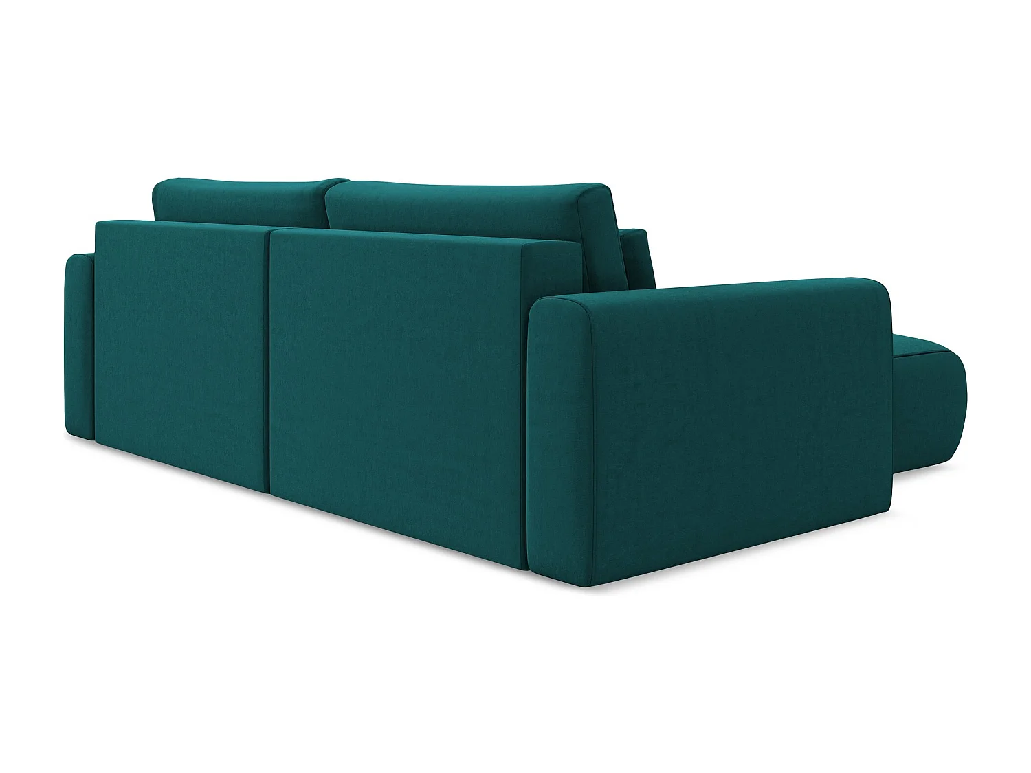 2-Sitzer Ecksofa mit Schlaffunktion - Ecke Links - Samt - Marine - KAPUA