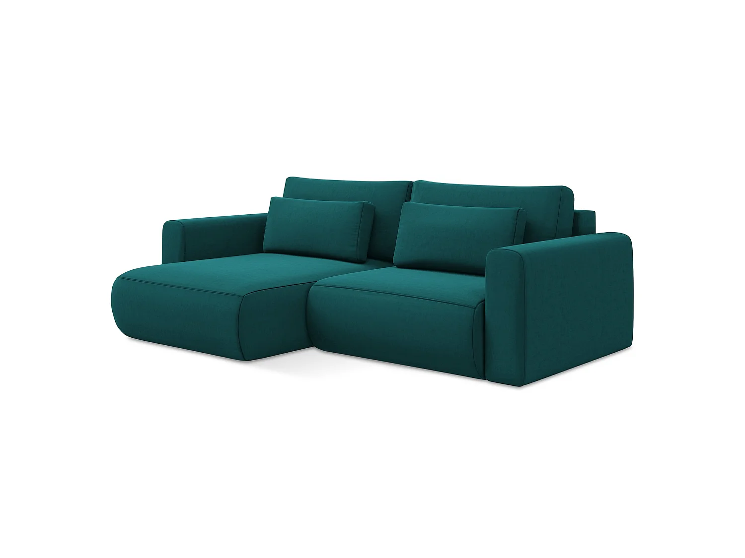 2-Sitzer Ecksofa mit Schlaffunktion - Ecke Links - Samt - Marine - PERUGIA