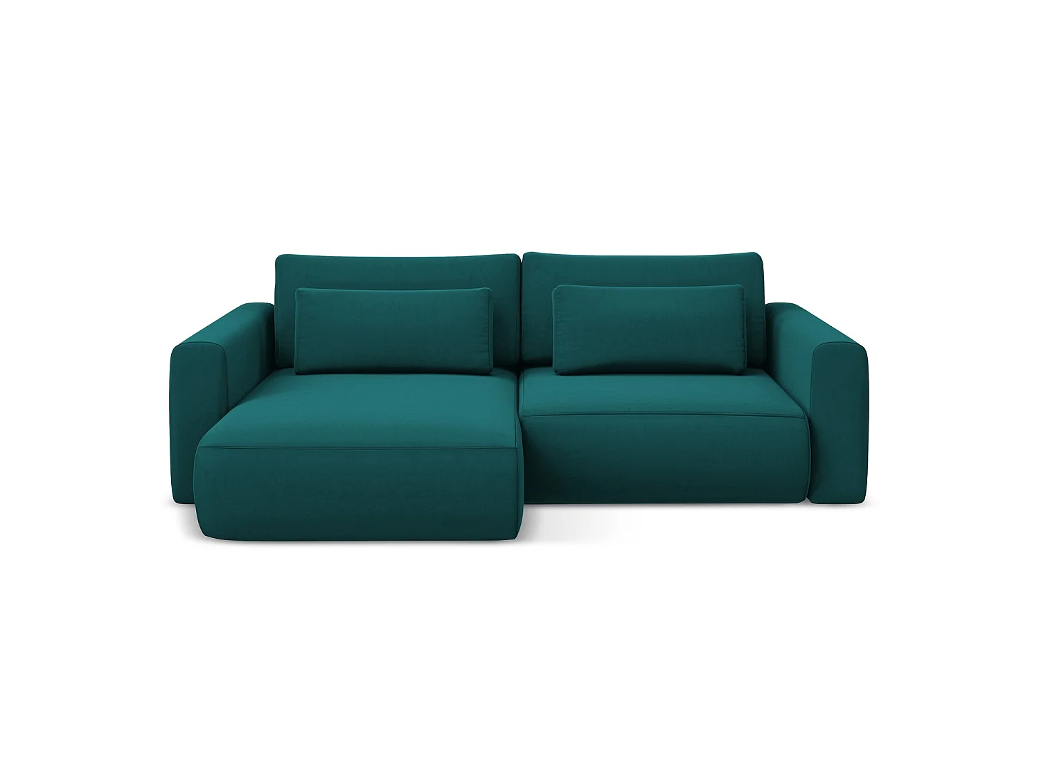 2-Sitzer Ecksofa mit Schlaffunktion - Ecke Links - Samt - Marine - PERUGIA
