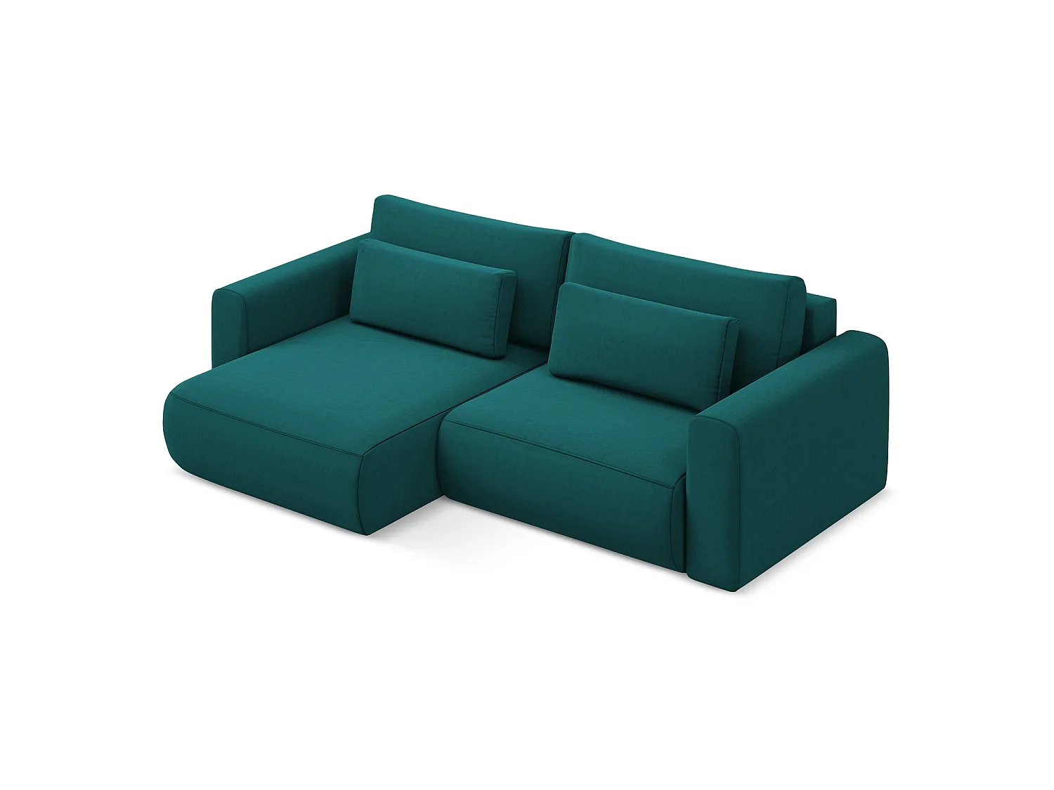 2-Sitzer Ecksofa mit Schlaffunktion - Ecke Links - Samt - Marine - PERUGIA