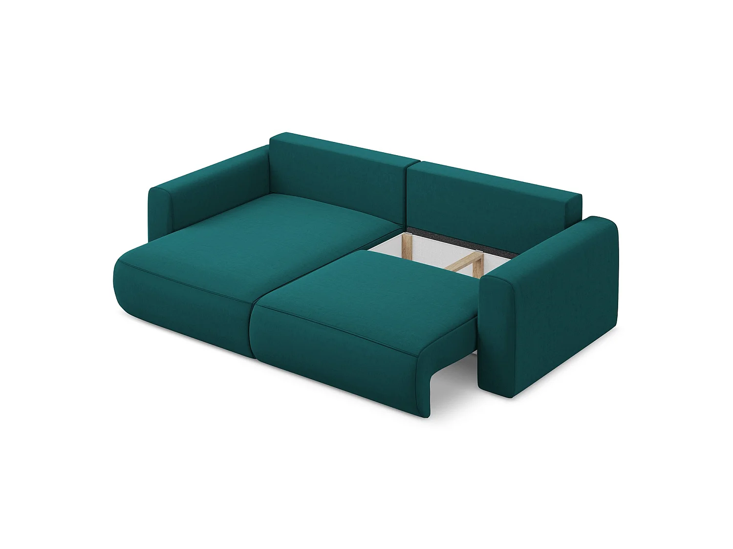 2-Sitzer Ecksofa mit Schlaffunktion - Ecke Links - Samt - Marine - PERUGIA