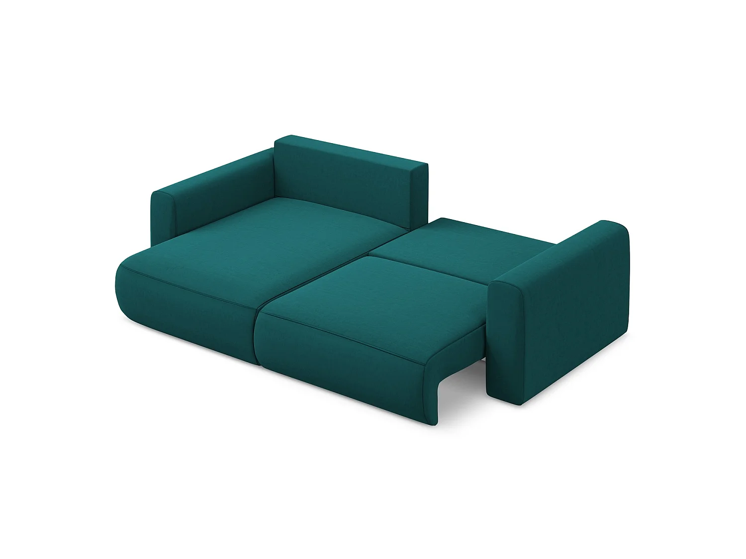 2-Sitzer Ecksofa mit Schlaffunktion - Ecke Links - Samt - Marine - PERUGIA