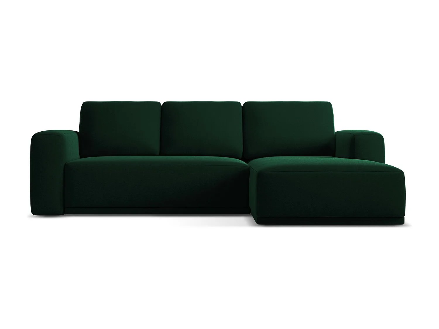 Ecksofa mit Schlaffunktion - Ecke Rechts - Samt - Flaschengrün - KAILA