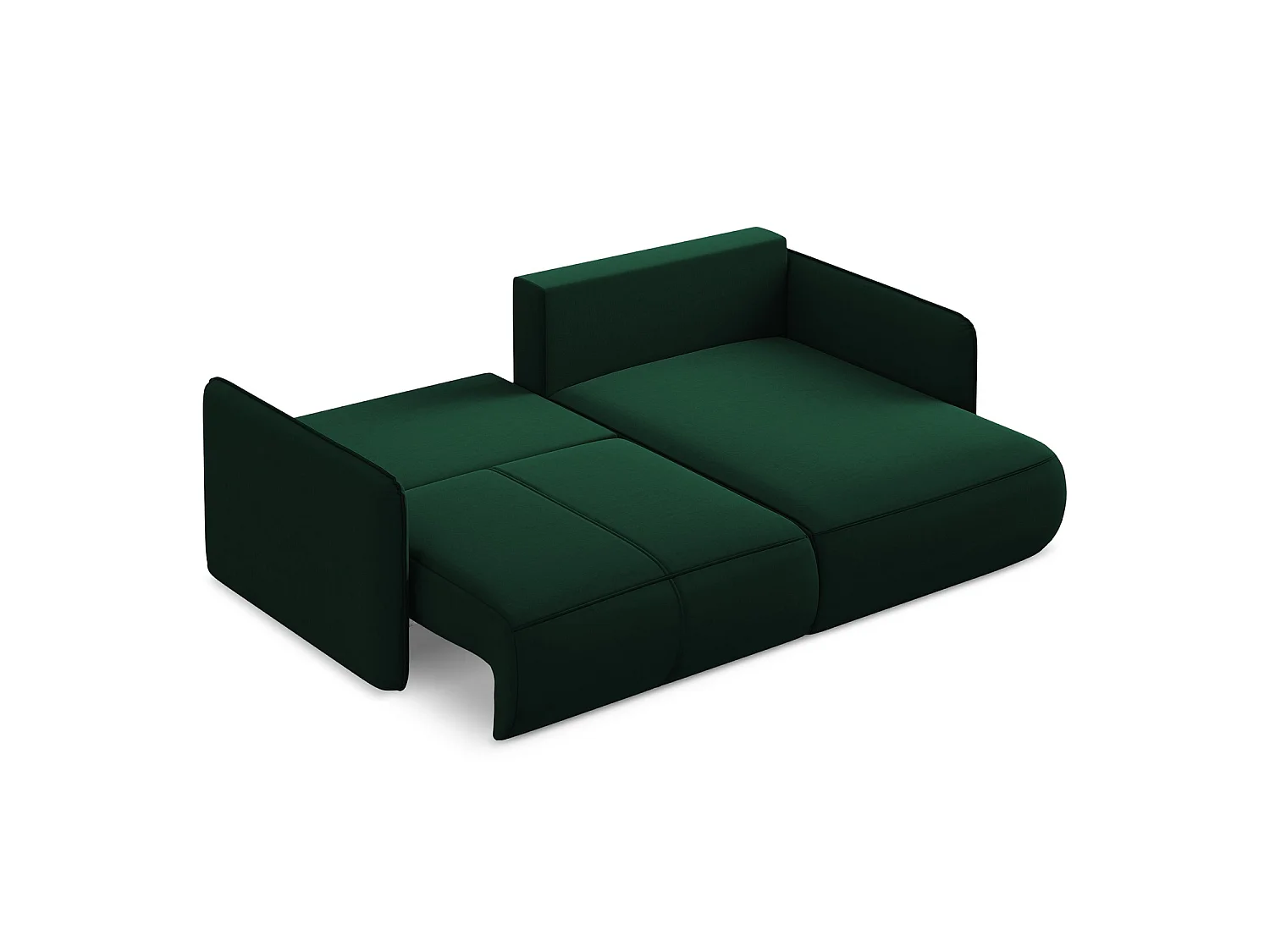 2,5-Sitzer Ecksofa mit Schlaffunktion - Ecke Rechts - Samt - Flaschengrün - PALERMO