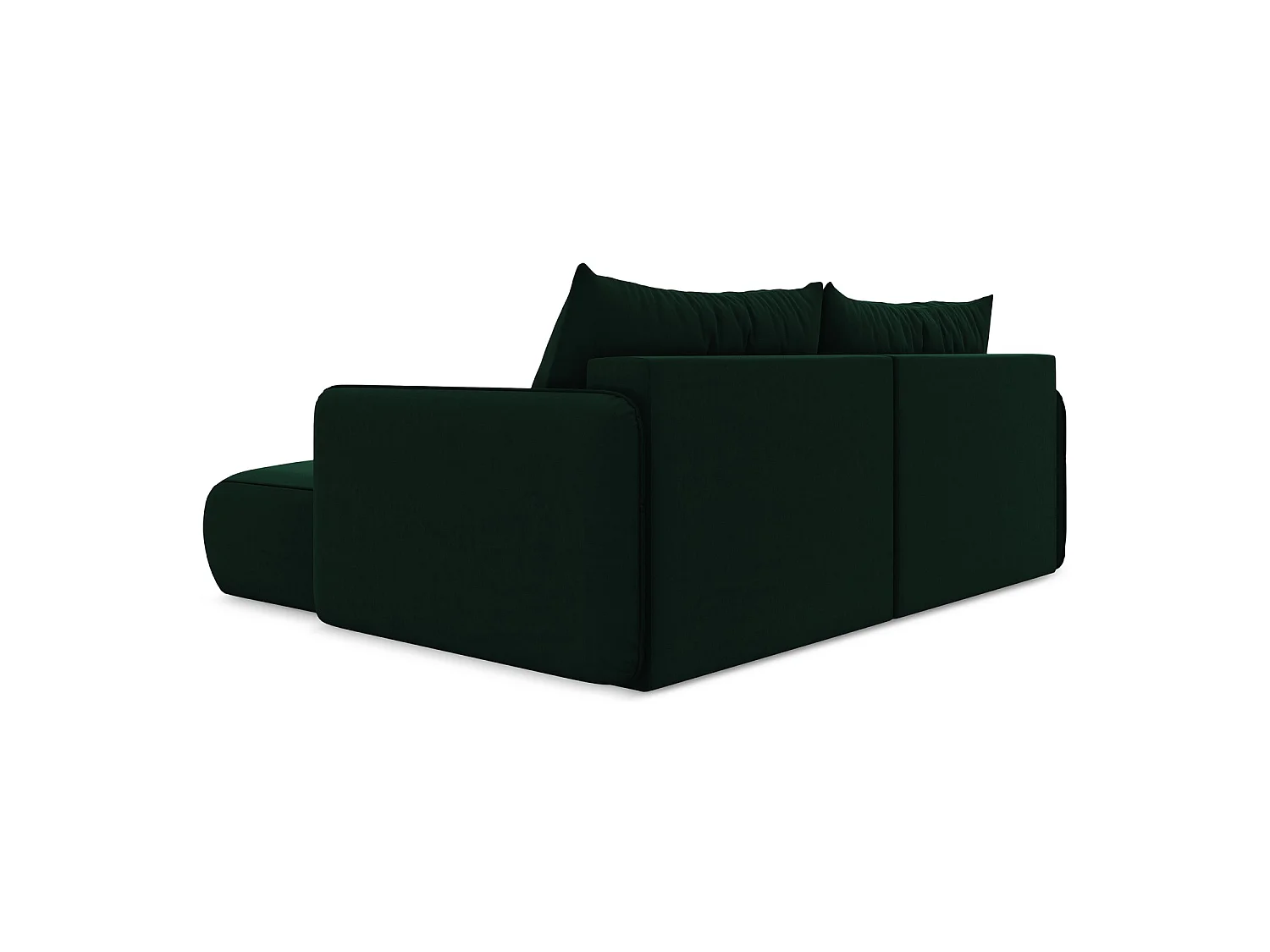 2,5-Sitzer Ecksofa mit Schlaffunktion - Ecke Rechts - Samt - Flaschengrün - PALERMO