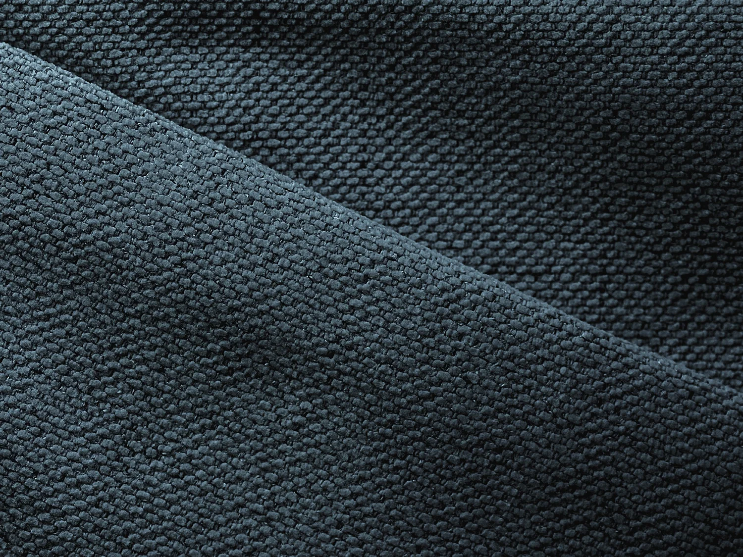 Canapé d’angle 3 places droit convertible en tissu texturé - jeans - NANEA