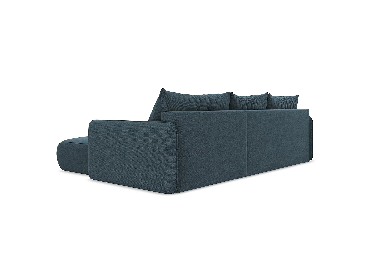 Narożnik prawostronny z funkcją spania - z tkaniny strukturalnej - jeans - PALERMO