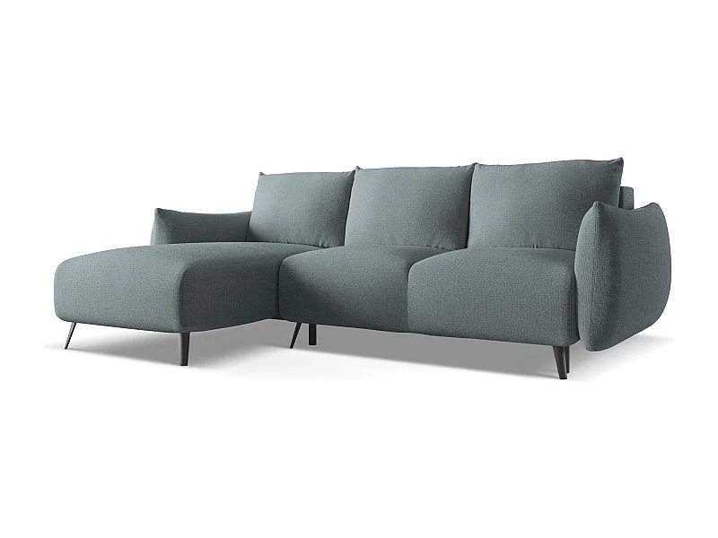 3-Sitzer Ecksofa mit Schlaffunktion - Ecke Links - Chenille - Jeans - MALIE