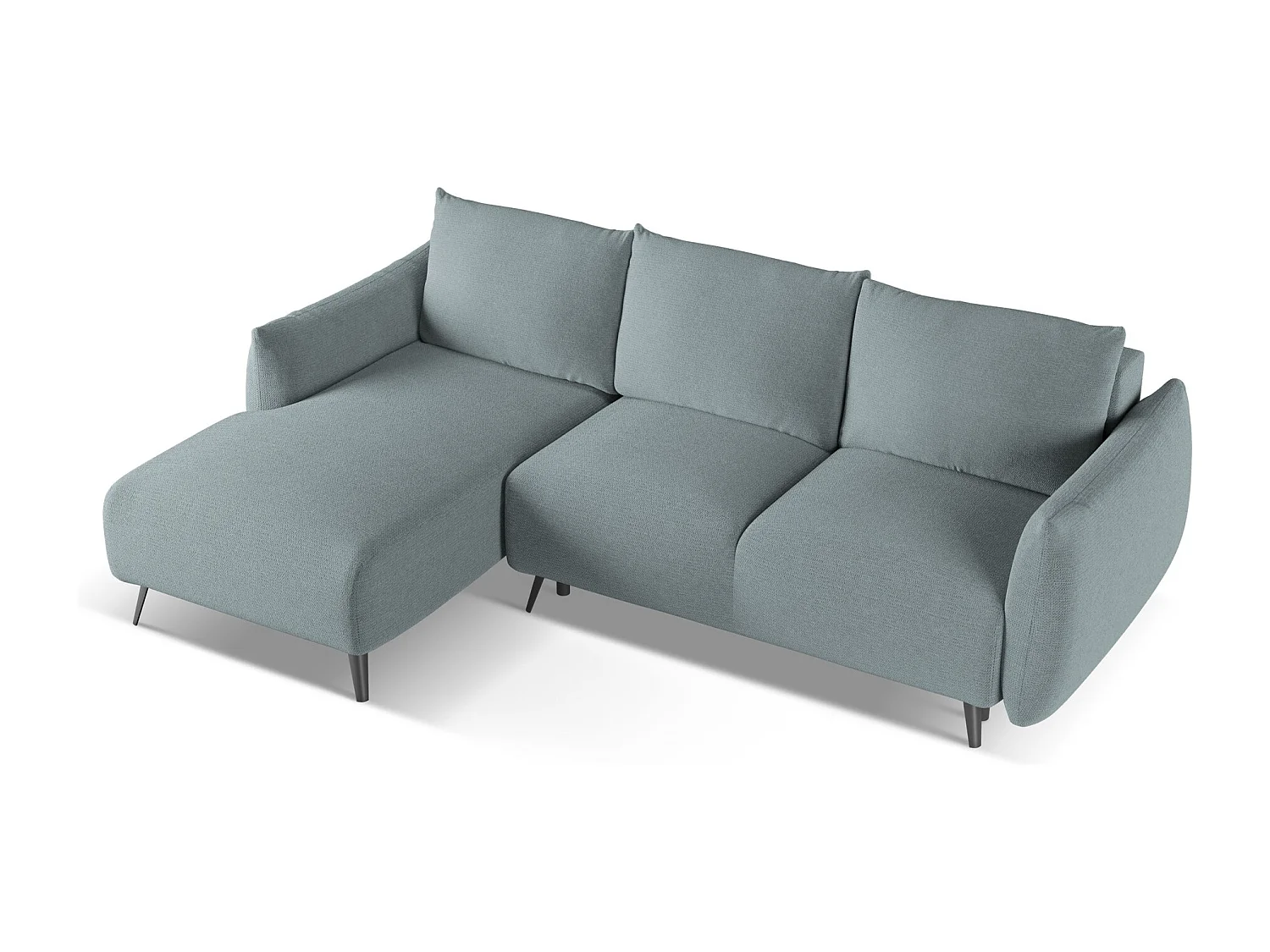 3-Sitzer Ecksofa mit Schlaffunktion - Ecke Links - Chenille - Jeans - MALIE