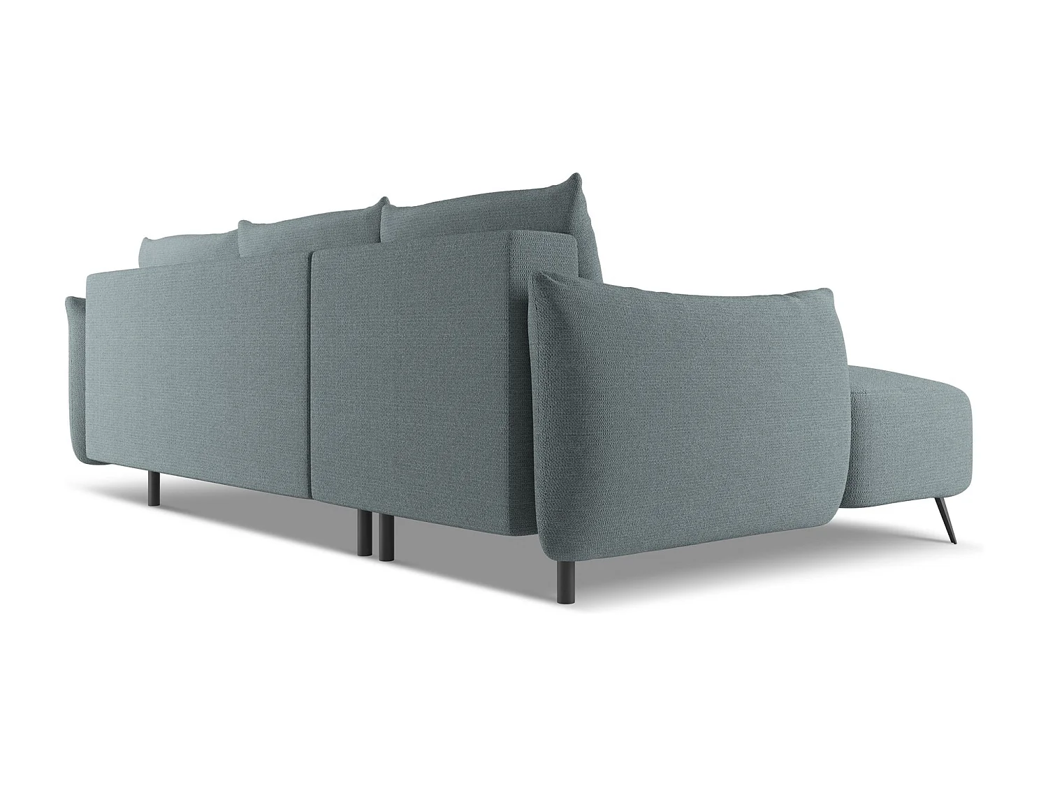3-Sitzer Ecksofa mit Schlaffunktion - Ecke Links - Chenille - Jeans - MALIE