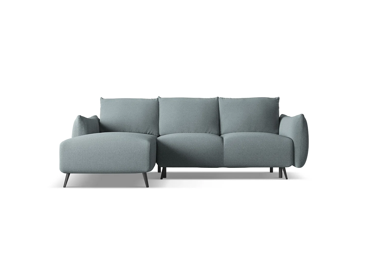 Canapé d’angle 3 places gauche convertible en tissu chenille - jeans - GENOVA