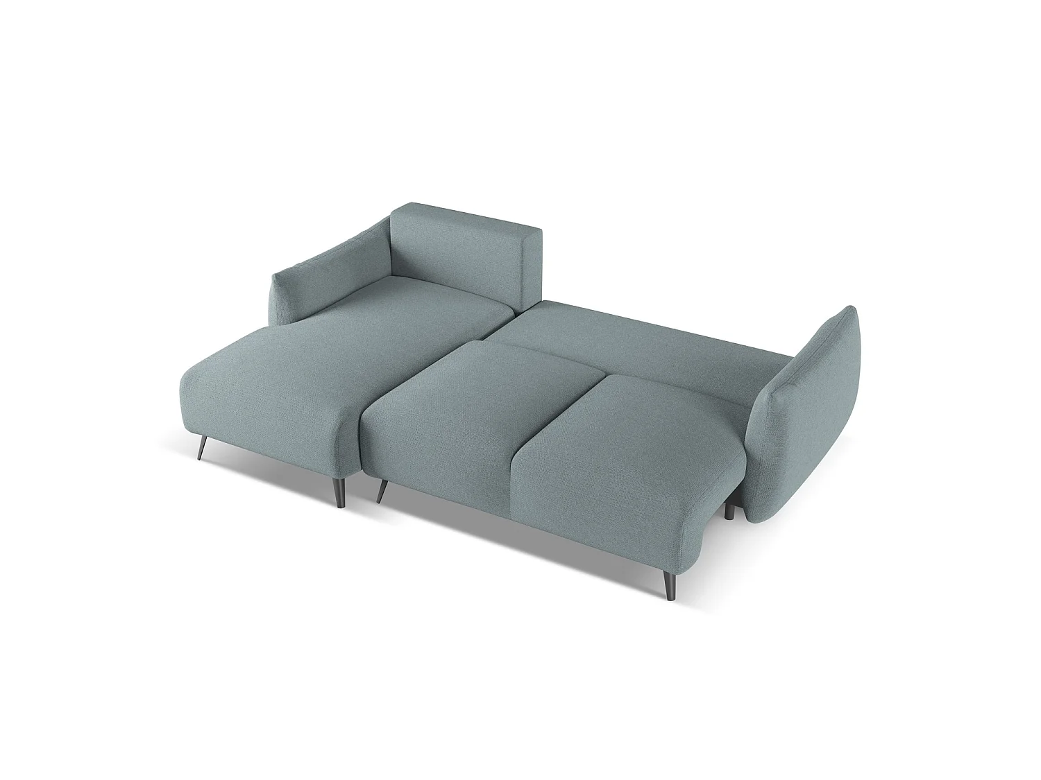 Canapé d’angle 3 places gauche convertible en tissu chenille - jeans - GENOVA